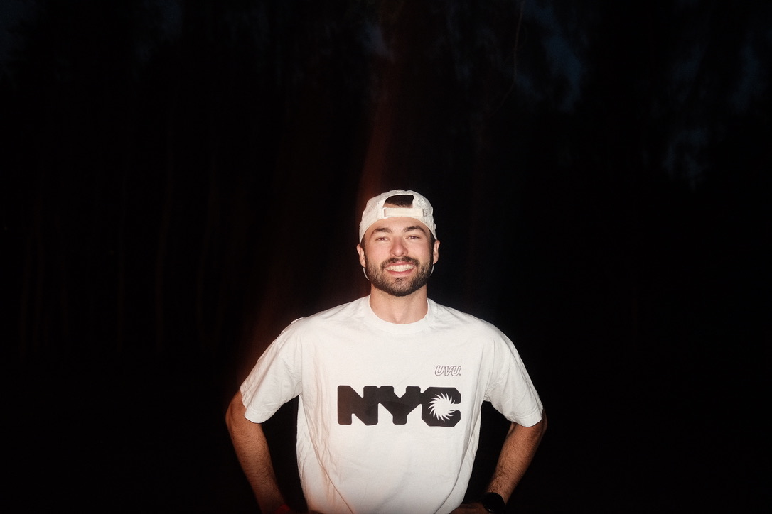 Soloman Wilson, the coach behind Forge Endurance, outdoors at dusk