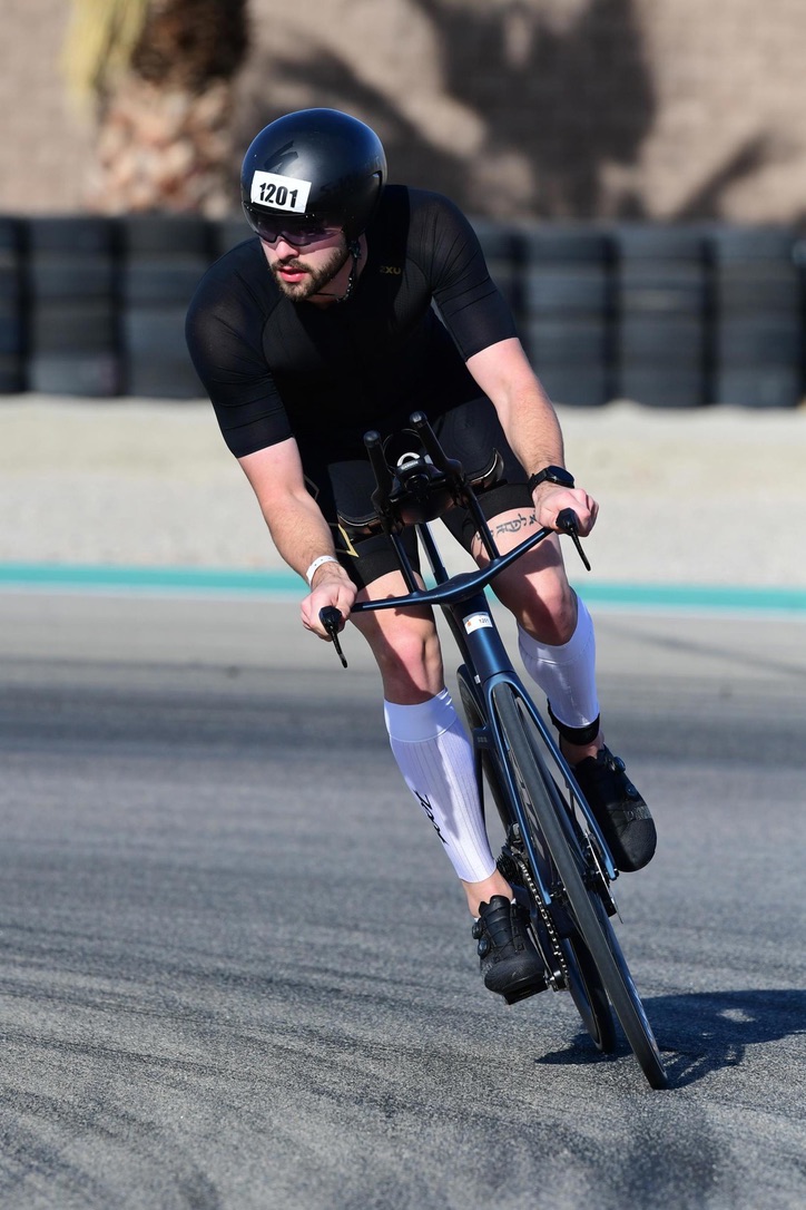Soloman Wilson racing the bike leg